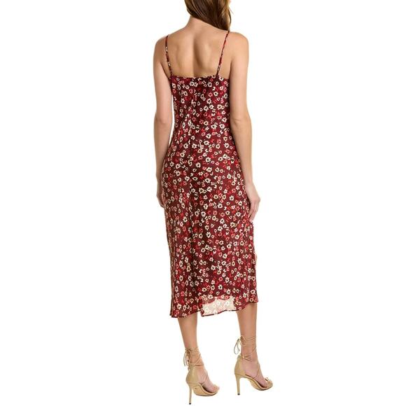 BCBGeneration Floral Cown Neck Satin Midi Dress - Picture 10 of 10